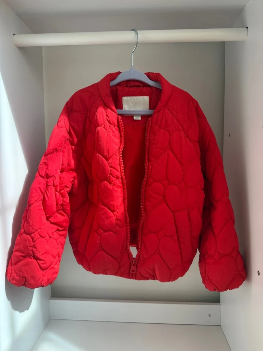 Zara Red Quilted Kids Puffer Jacket